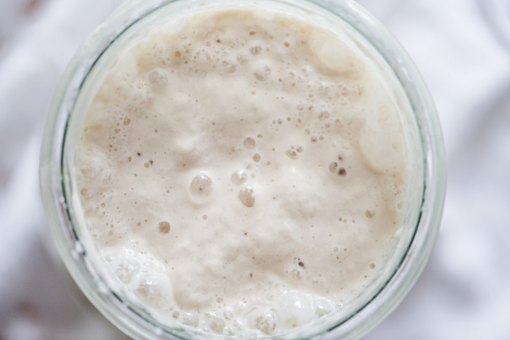 Bubbling Active Sourdough Starter