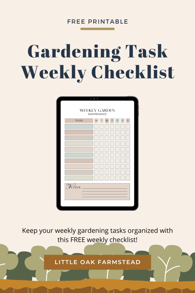 FREE Weekly Gardening Task Printable