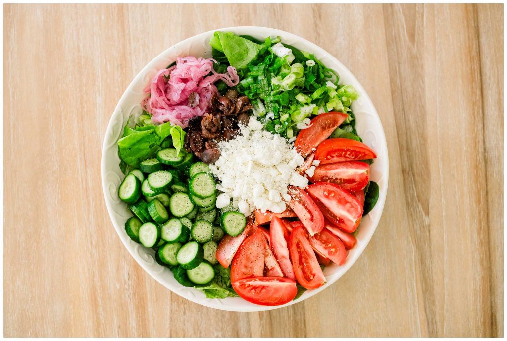 Huge bowl of easy to make Greek Salad