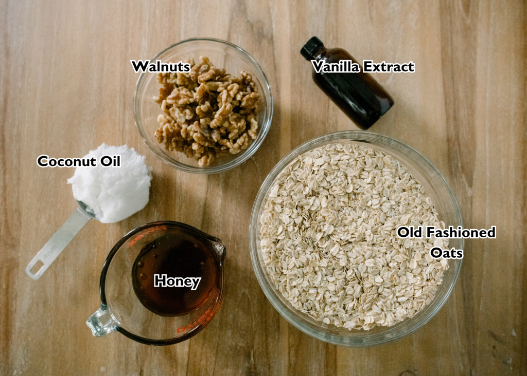 Image showing ingredients for homemade granola. 