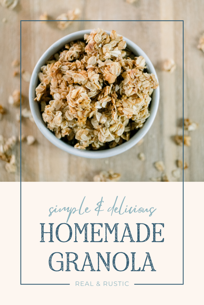 Pinterest pin for homemade granola