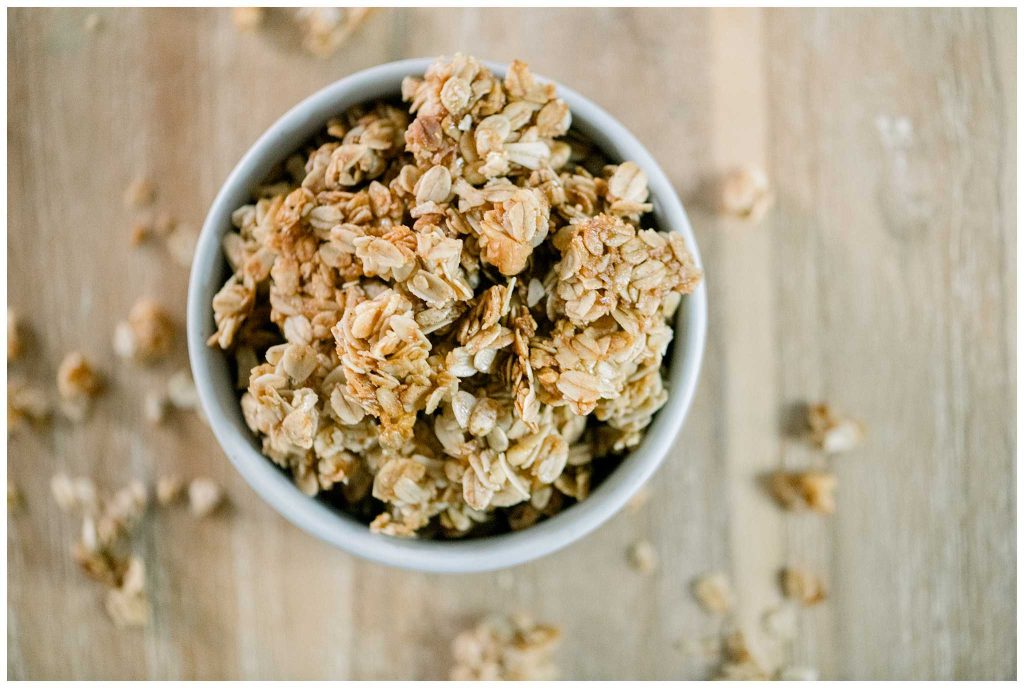 A cup of homemade granola