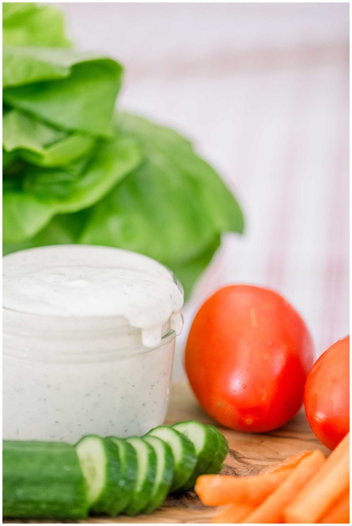 Buttermilk Ranch Dressing Recipe on cutting board