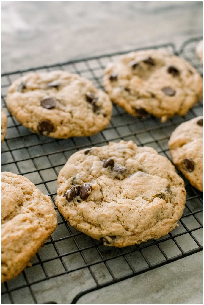 Sourdough Chocolate Chip Cookies Cooling On Rack