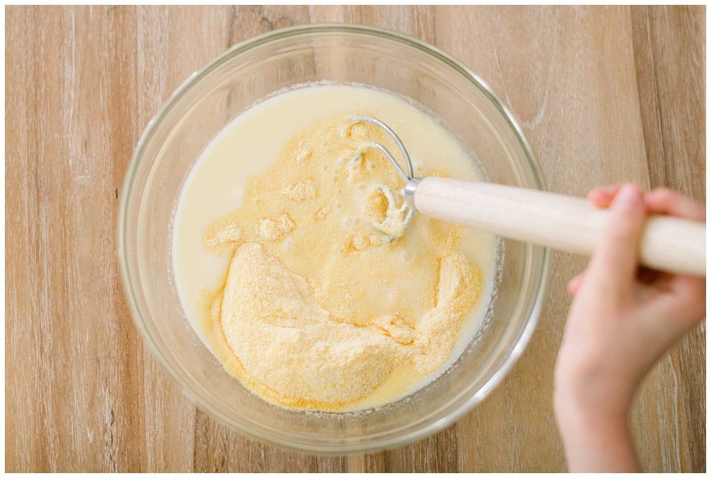 Sourdough Cornbread Batter being mixed