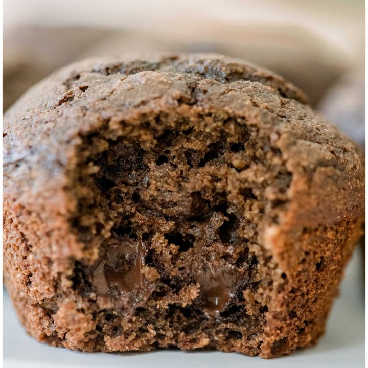 Freshly Milled Flour Double Chocolate Muffins