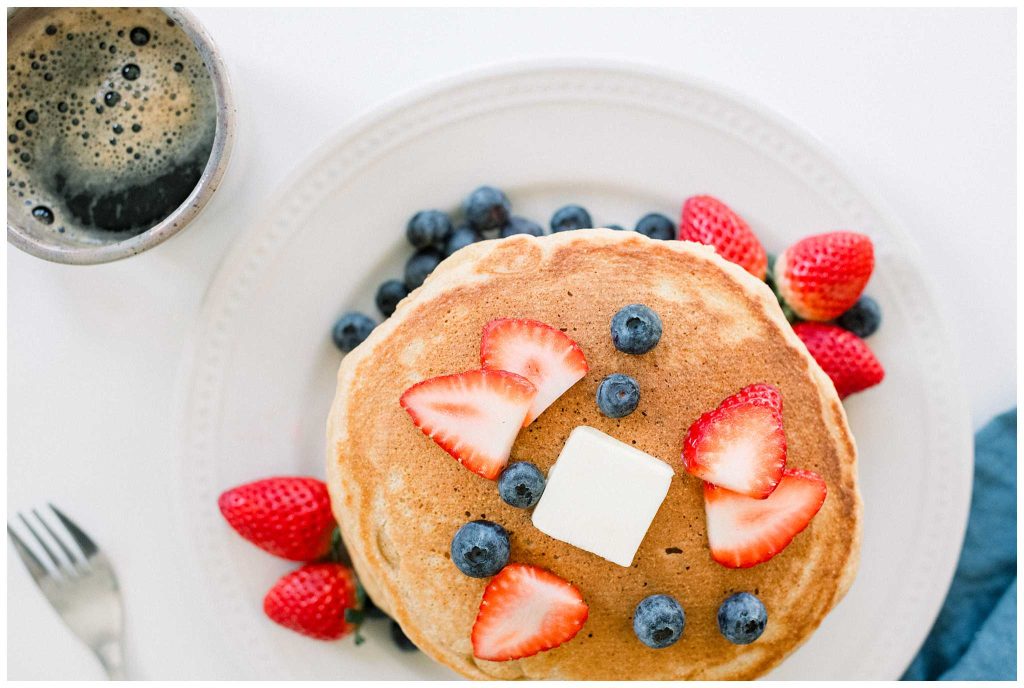 Fresh Milled Flour Pancakes with hard white wheat berries