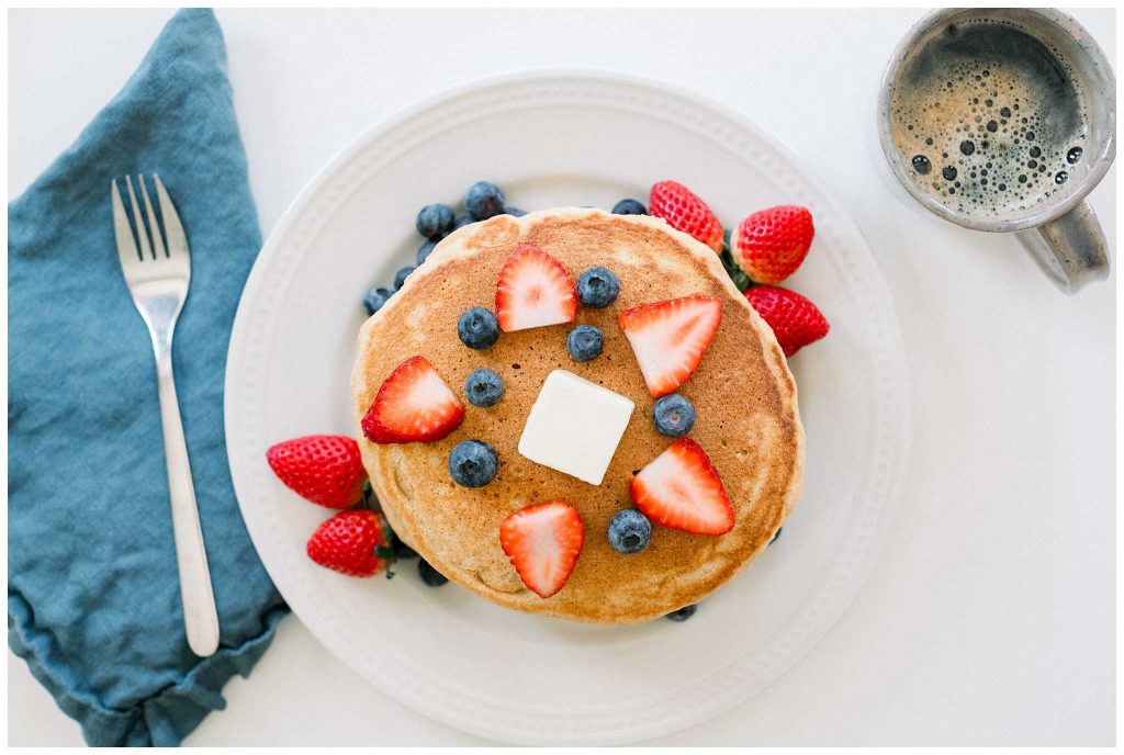 Fresh Milled Flour Pancakes With berries