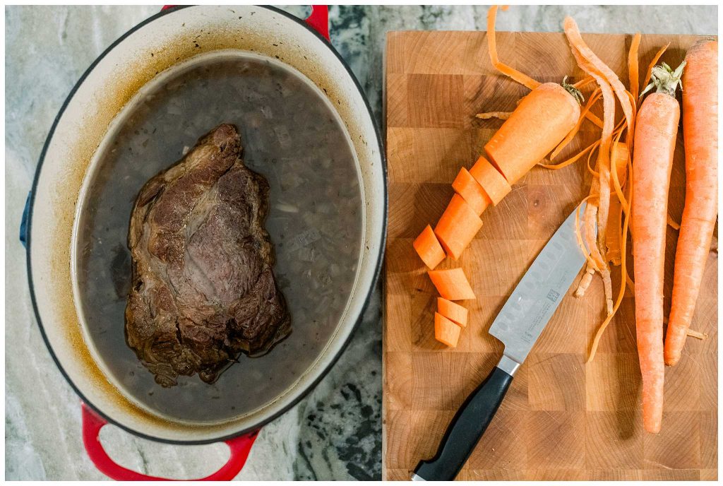 Dutch Oven Post Roast With Carrots 