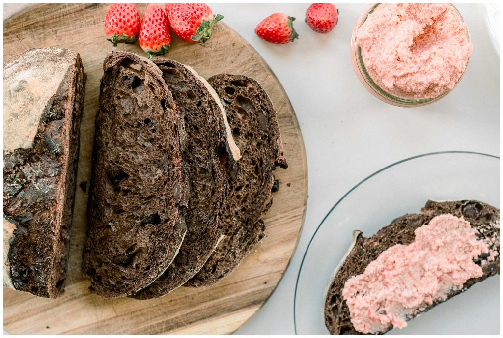 Sliced Chocolate Sourdough Bread