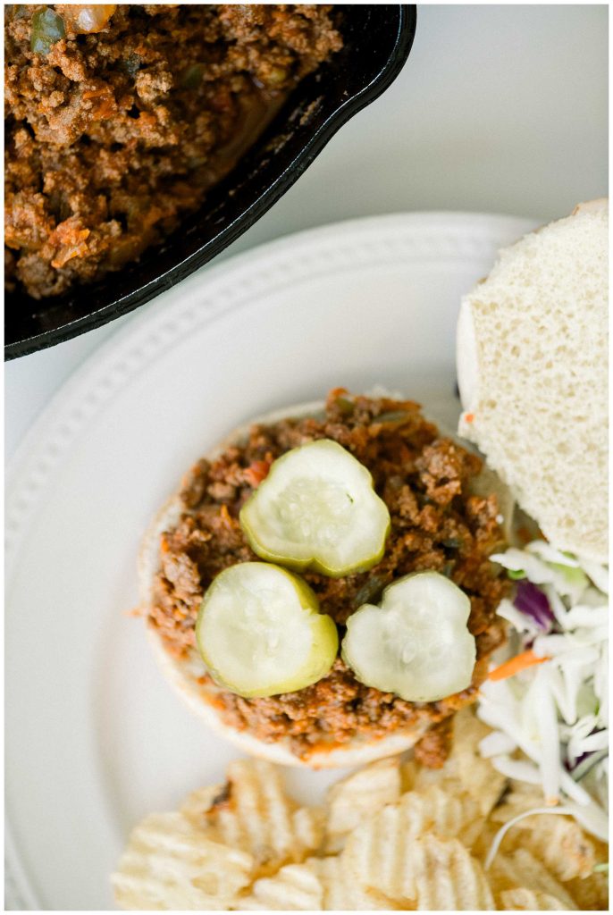 Sloppy joe with pickles