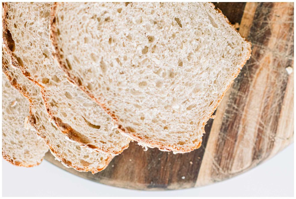 Sourdough Oatmeal Sandwich Bread Slices